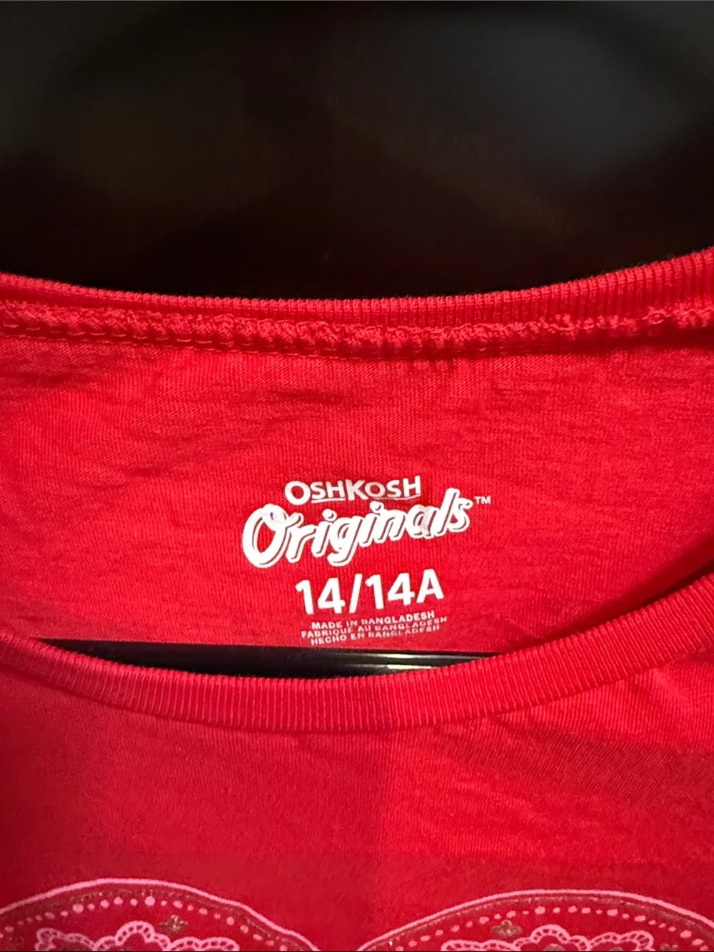 OshKosh B'gosh Red Long-Sleeve Tee with Floral Heart